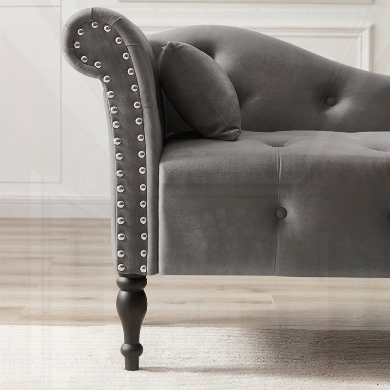 Méridienne capitonnée 60,6 po, Gris