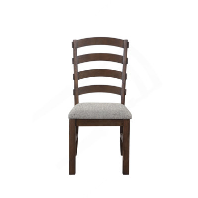 Ensemble de chaises d'appoint 2 pièces Traditional Classic Classic avec finition brun rustique et coussin de siège gris rembourré