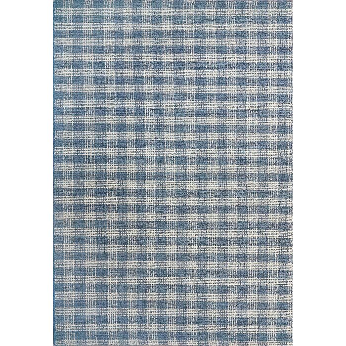 Gracie Oaks Carreon Handmade Hand Hooked Wool Blue Rug | Wayfair