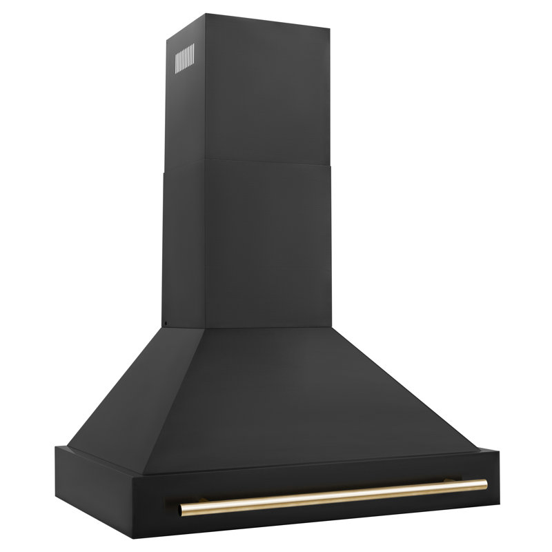 Autograph Edition 36" Adjustable Height 700 CFM Ducted Wall Mount Range Hood, Polished Gold