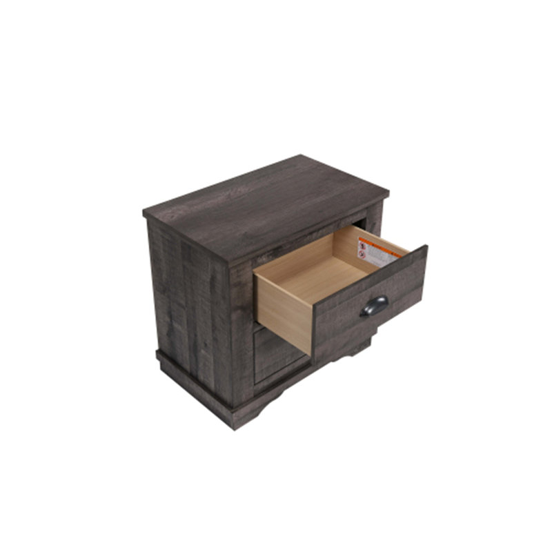 Table de chevet 2 tiroirs Contemporary, Gris