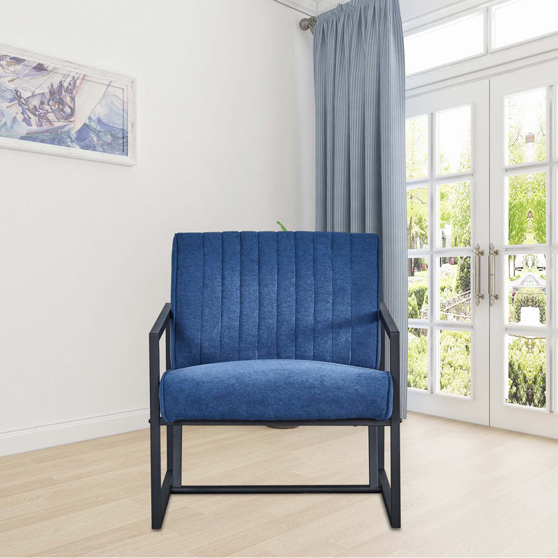 Fauteuil Everdeen, Tissu bleu, Black
