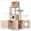 Tour à litière multifonctionnelle 25,6 x 25,6 x 63 à 63 po Rustic Gray