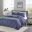 Courtepointe très grand / très grand bleu marine - réversible avec rembourrage en microfibre et en coton