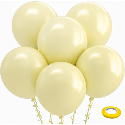 Ballons jaunes pastel de 18 pouces - paquet de 30 gros ballons jaunes épais gros ballons en latex jaune clair pour les noces d'anniversaire