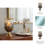 Home Modern Glass Hurricane Candle Holder with Metal Sculpted Leaf Stand - Decorative Pillar Candlestick Holder for Entryway Tabletop - White & Gold-106920316