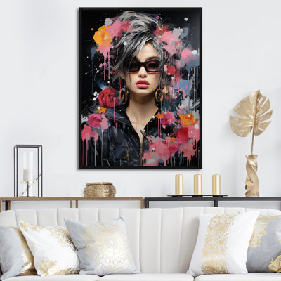 «Pink Fashion Couture Portrait de femme III»