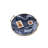 Set Of 2 Decorative Trays With Handles, Black White Faux Marble Print, Gold