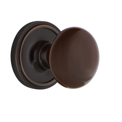 Classic Rosette with Brown Porcelain Door Knob