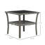 Table d'appoint en rotin, table de bout d'extérieur avec tablette de rangement, cadre carré en aluminium, table basse avec plateau en verre trempé-416316595