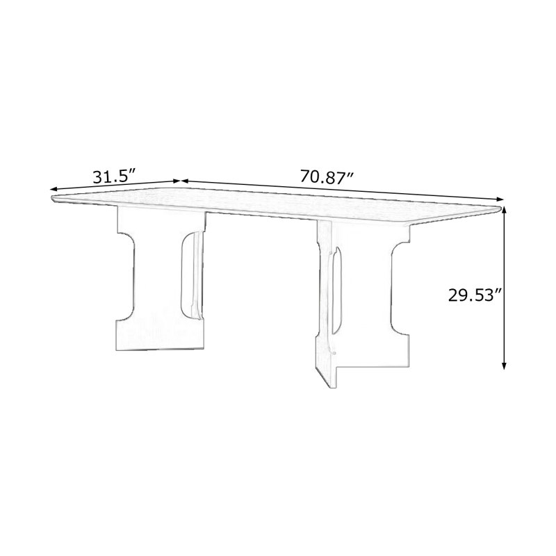 Bureaux rectangulaires noirs en bois massif, H 29,53 po x l 70,87 po x P 31,5 po