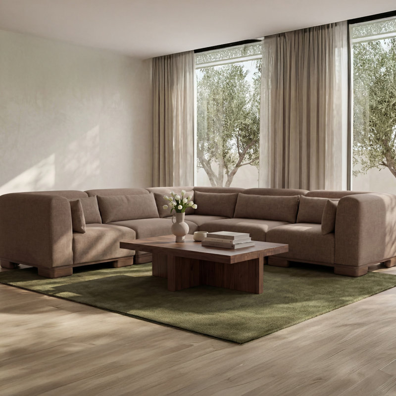 Canapé modulaire June Classic L brun foncé