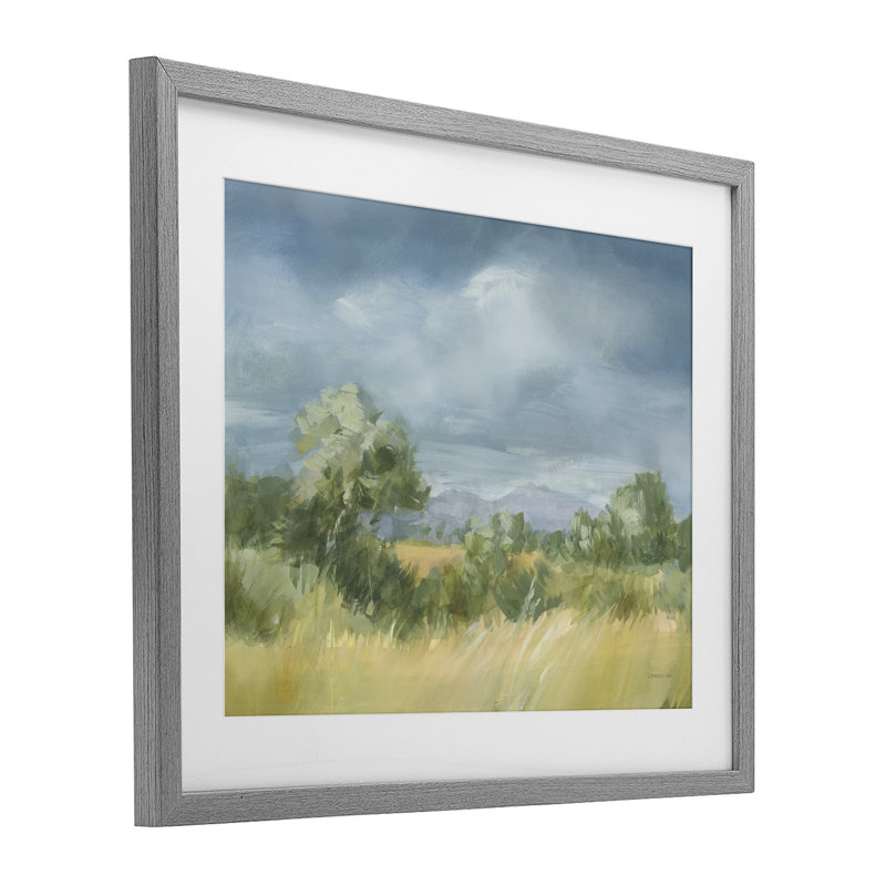 «Whispering Winds Countryside», reproduction encadrée sous verre, conception de Danhui Nai, Cadre de ferme gris