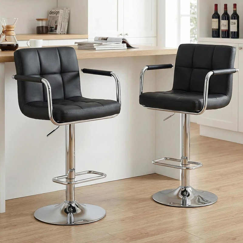 Tabouret de bar Penacook, Argent, Noir