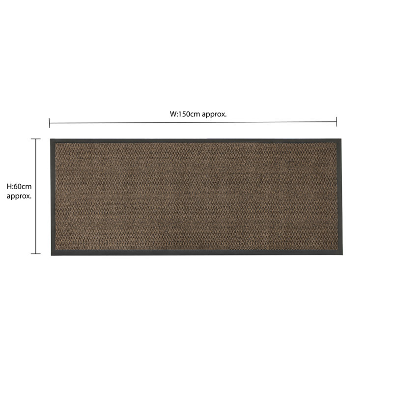 Non-Slip Indoor Doormat, Brown, Runner 60 x 150cm