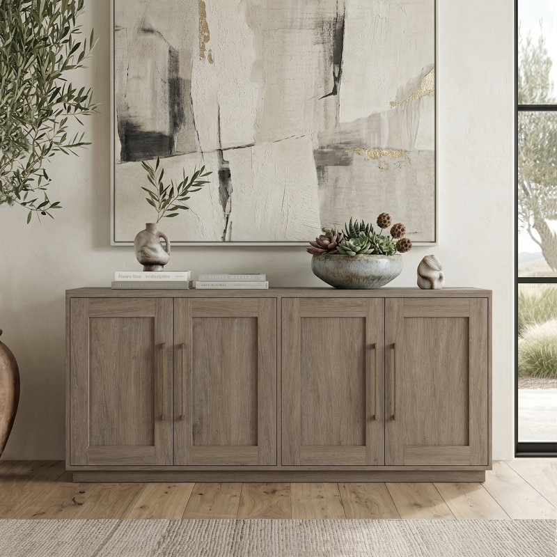 Tillman 68" Rectangular Buffet Table Antiqued Gray Oak