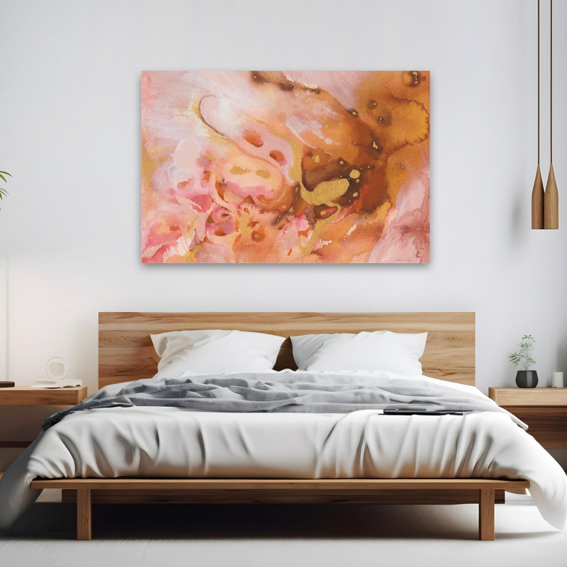 Art abstrait abstrait et rosé, H 40 po x l 60 po