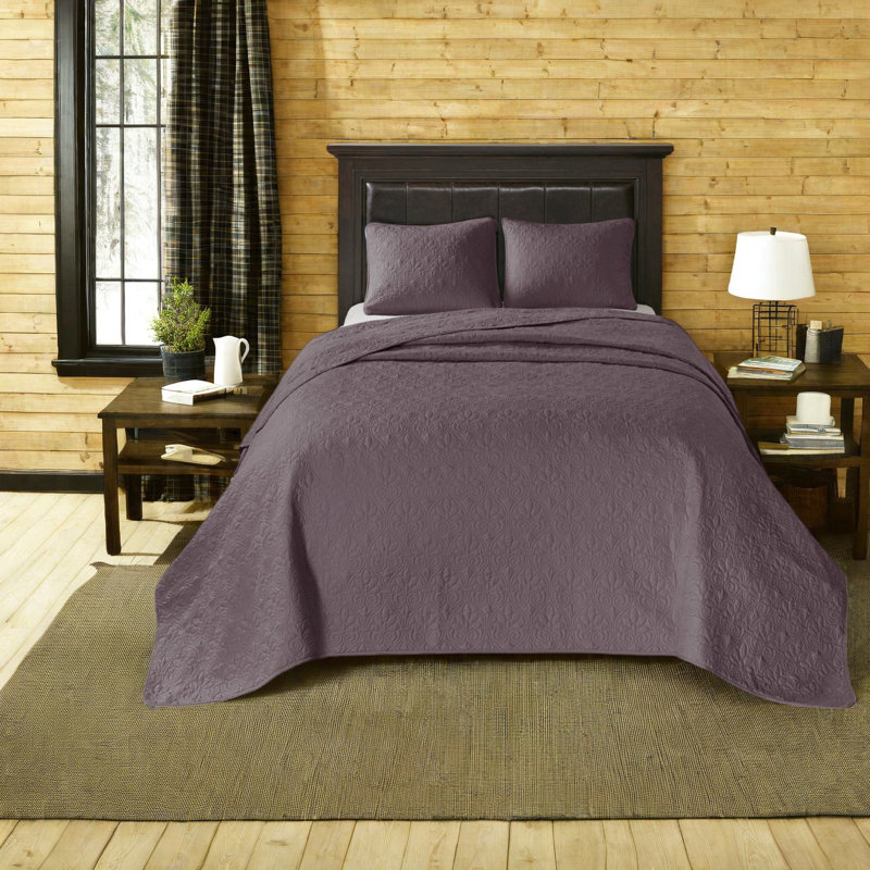 Ensembles de literie réversibles en coton, mauve, style campagnard, double / grand, utilisation d'été et d'hiver