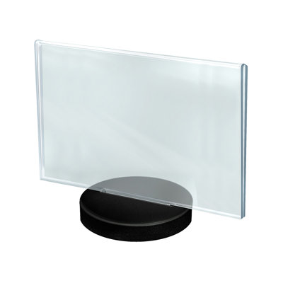 11"W x 8.5"H Horizontal Frame on a Weighted Black Round Base, 10-Pack