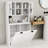 Laundry Cabinet With Painting - White And Attractive Adjustable Shelves For Space Optimization-1239841368