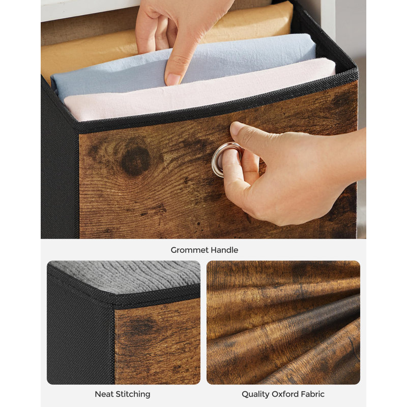 Set Of 6 Storage Boxes With Handles, Foldable Oxford Cloth And Non-Woven Storage Boxes