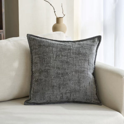 Housse de coussin carré en chenille 20 po x 20 po, housse de coussin décoratif texturé doux pour canapé-lit, décor de maison de campagne moderne boho, blanc crème