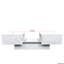Bureau à rallonge blanc avec surface coulissante et compartiment de rangement dissimulé