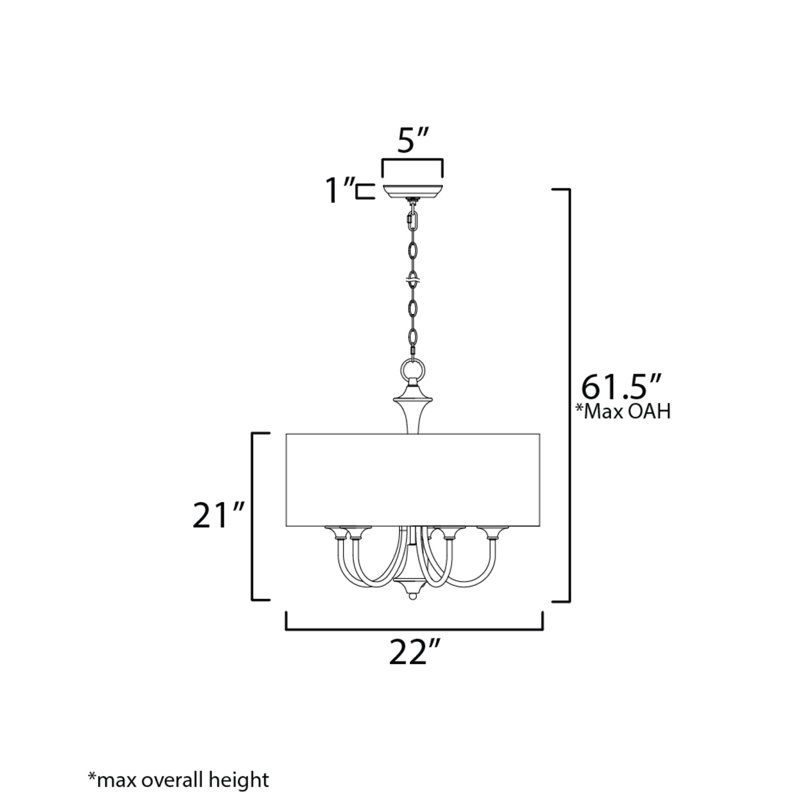 Eronim 5 - Light Steel Dimmable Drum Chandelier