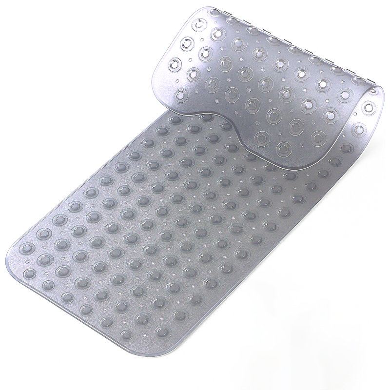 Vinyl Non-Slip Shower Mat, 70" L x 38" W, Grey