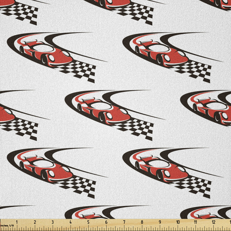 Dayanne Speeding Fast Red Race Car Multi-Purpose Fabric