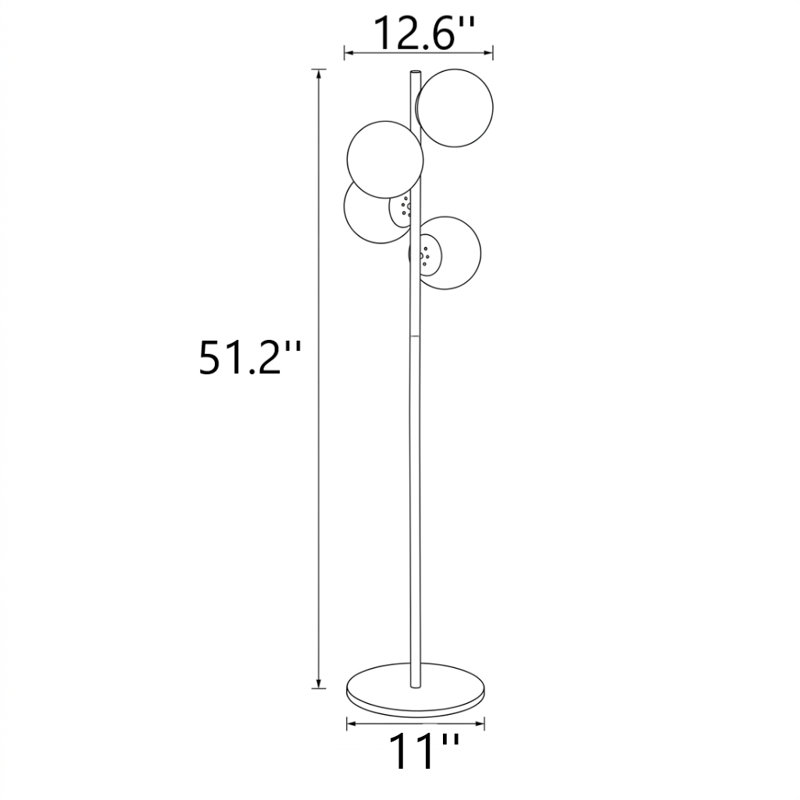 Four-Light Modern Glass Orb Floor Lamp