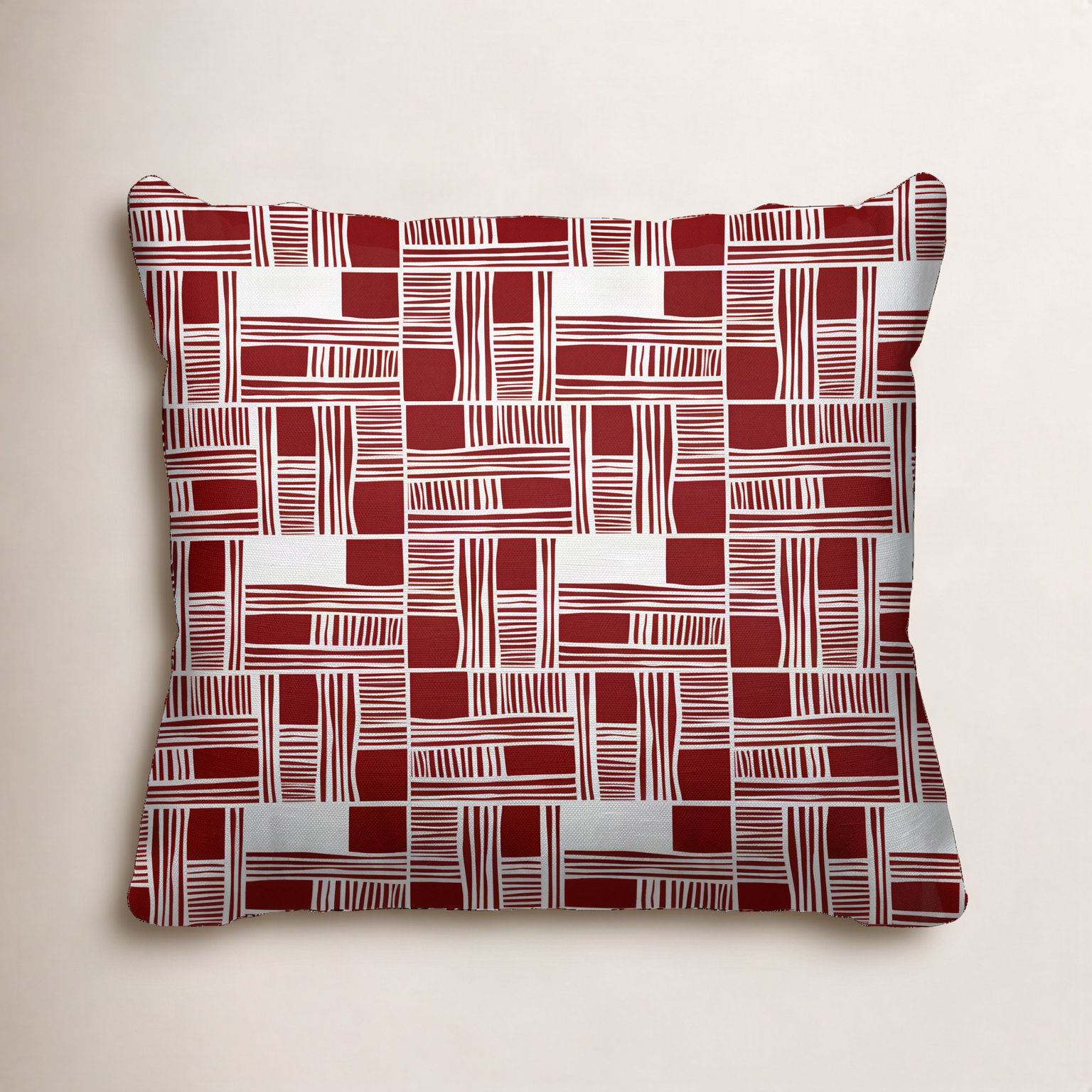 Kapri Throw Pillow, 17" x 17", Red, Square