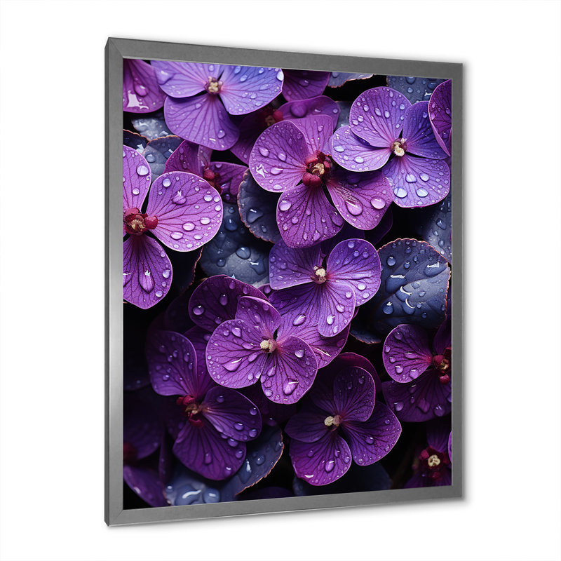 «Mauve surréel», reproduction sur toile, H 32 po x l 16 po x P 1 po, Cadre simple argenté
