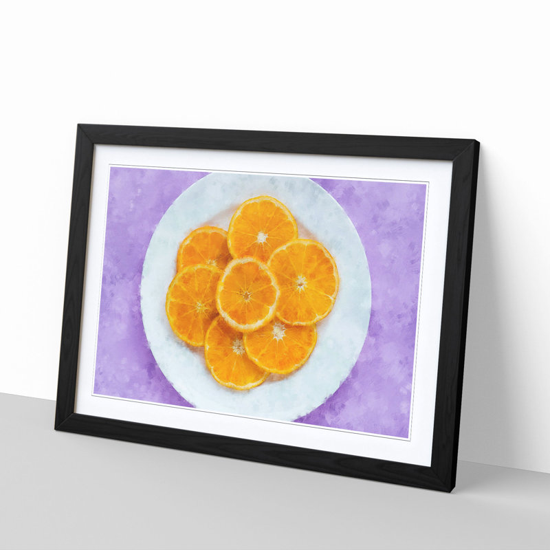 Slices of the Orange - Picture Frame Painting Print, Black Framed, 45cm H x 63cm W x 2cm D