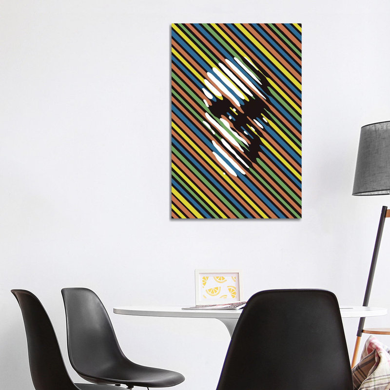 Stripe Skull Portrait by Ali Gulec - Wrapped Canvas Print, 101.6 cm H x 66.04 cm W x 3.175 cm D