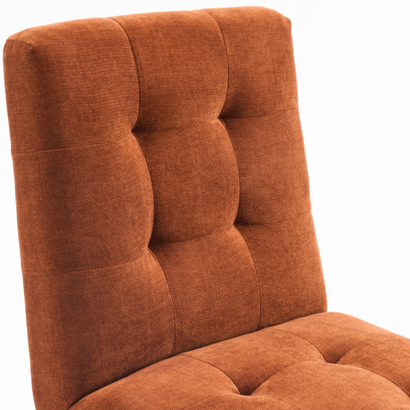 Chaise d'appoint rembourrée en lin Turfed, Caramel