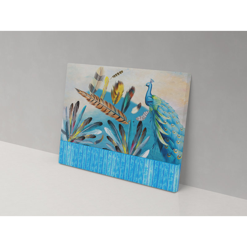 Bird Feathers - Wrapped Canvas Print, 52cm H x 82cm W x 4cm D