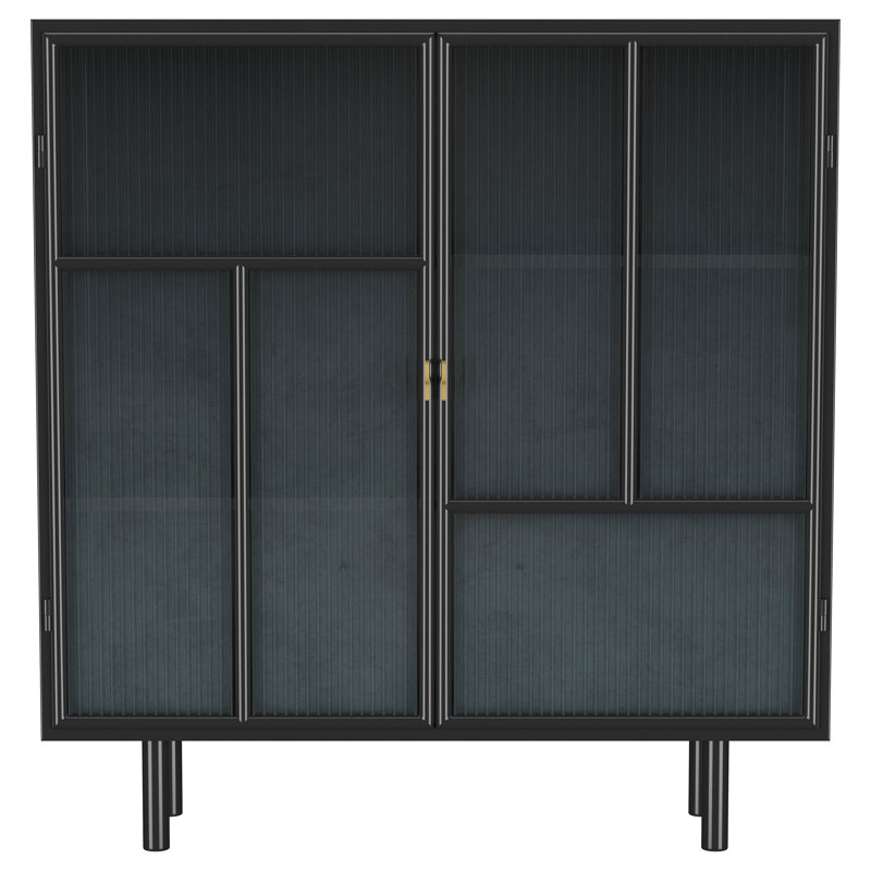 Maurus 2-door Accent Storage Cabinet with Shelving Black