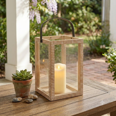 Aber Ridge Patterned Wood Lantern