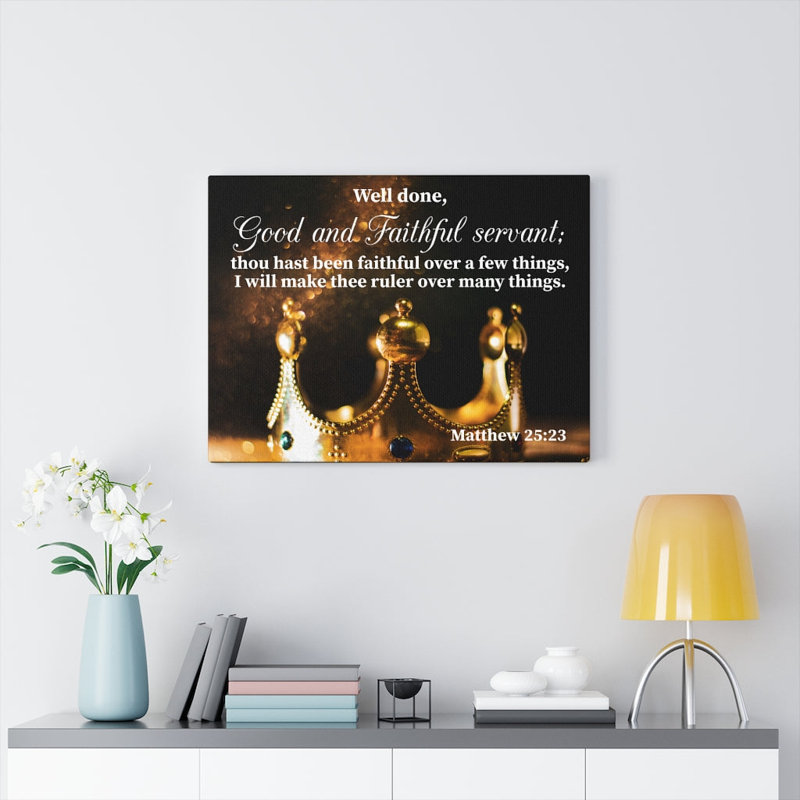 «Well Done Matthew 25:23», art mural Christian Home, H 18 po x l 24 po x P 1,25 po