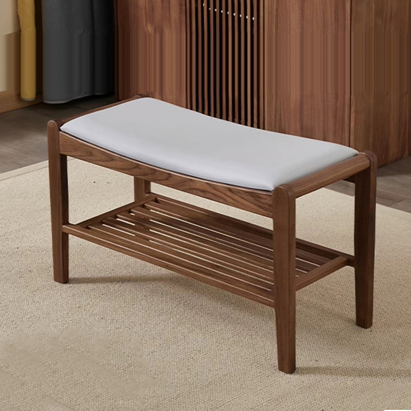 Tabouret à langer en bois massif Modern Minimalist, H 17,72 po x l 23,62 po x P 12,99 po, Brun