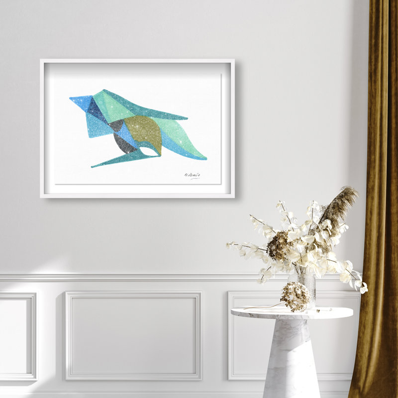 Manuel Roman - Azules Y Aquas Print by Oliver Gal, 11.5"H x 16.5"W, White Shadowbox