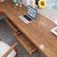 Bureau rectangulaire à 3 tiroirs en bois massif brun noisette-1798826412-1798826404