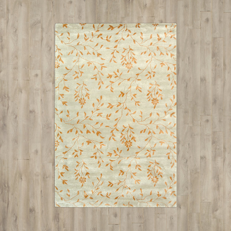 Avayah Soho Hand Tufted Wool And Viscose Floral Rug, Rectangle 9'6" x 13'6"