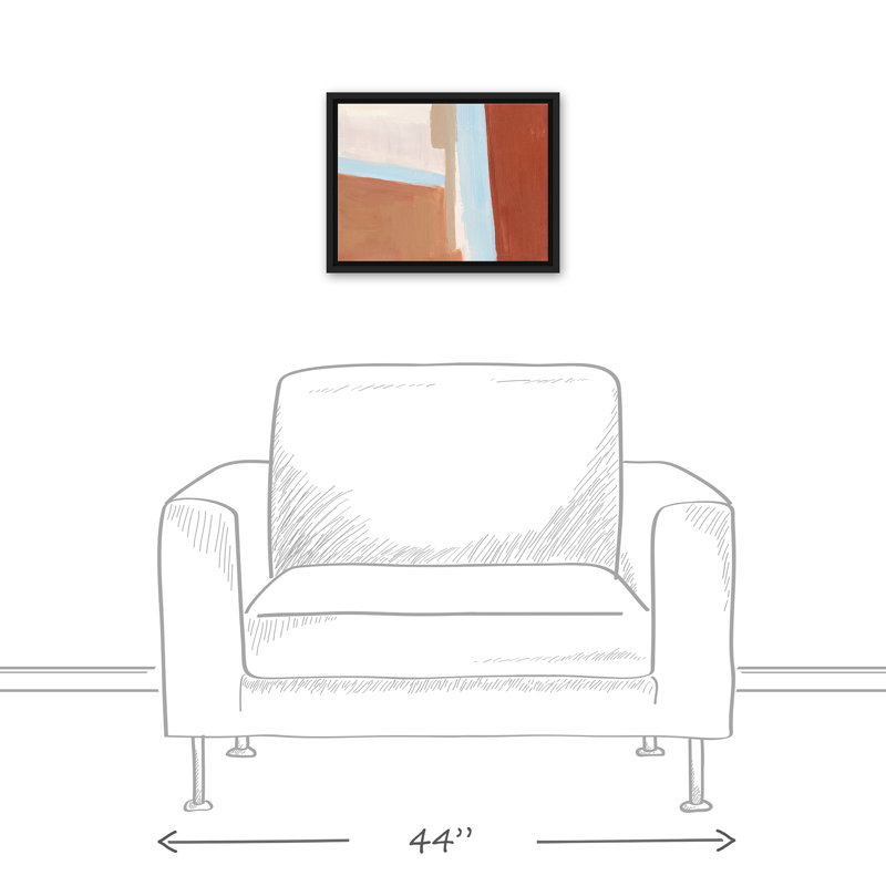 Toile flottante chaude et abstraite encadrée, H 13,75 po x l 17,75 po x P 1,75 po, Cadre flottant noir