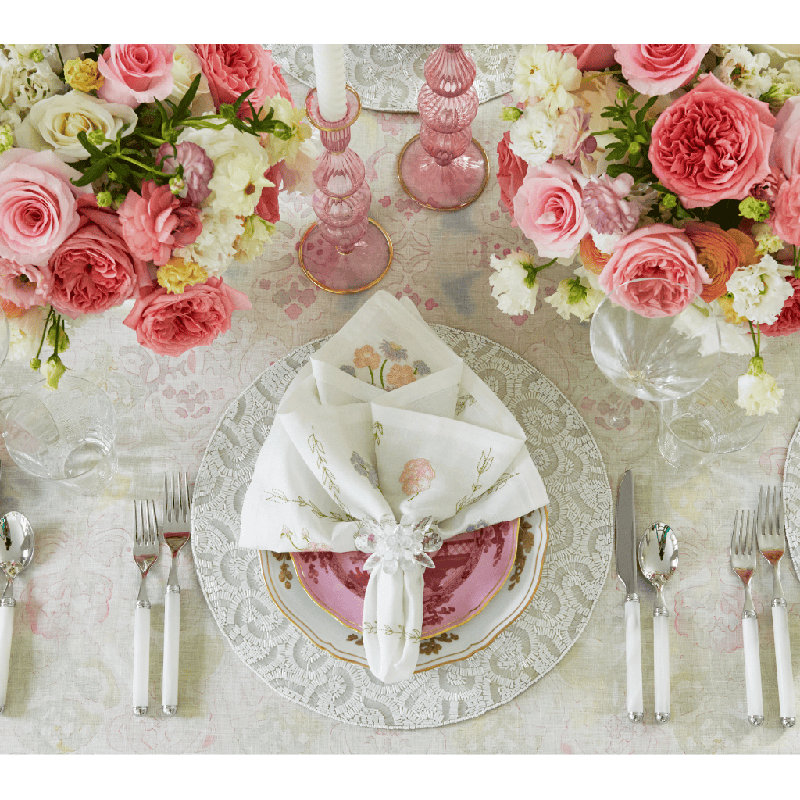 Spectra Napkin Ring Set, Clear/White