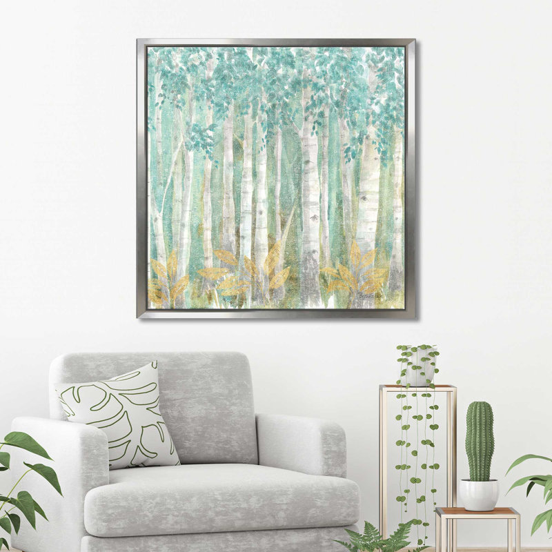 «Natures Leaves I» par Beth Grove, reproduction, H 39 po x l 39 po x P 2 po, Cadre flottant argent
