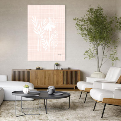 Happy Florals I, art contemporain avec fleur d'oiseau