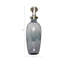Vase en verre décoratif avec couvercle en aluminium pour décoration intérieure - Grand vase de table avec base en acrylique pour la présentation du salon - Gris et argent-1431544049