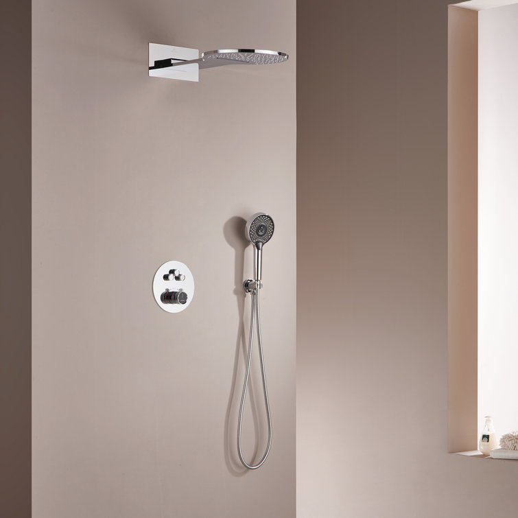 Rainier Thermostatic Rainfall Shower System with Rough in-Valve